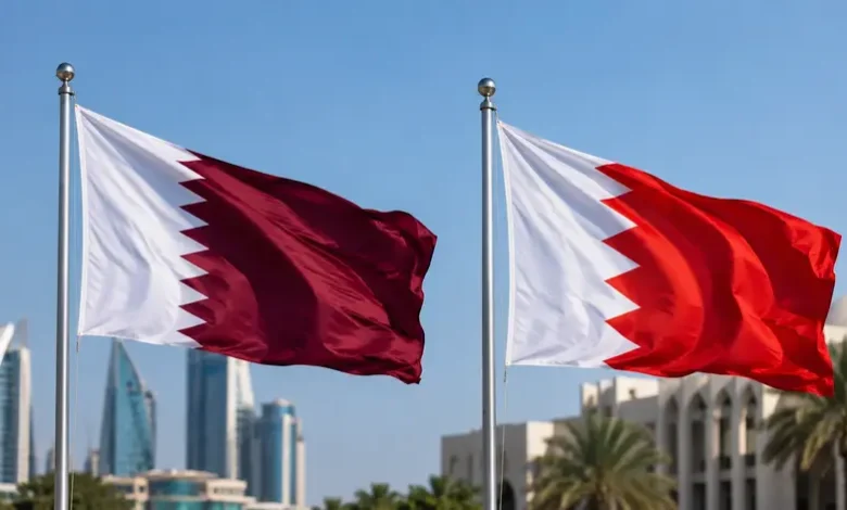 Qatar flag vs Bahrain flag showing the differences in color, serrations and design