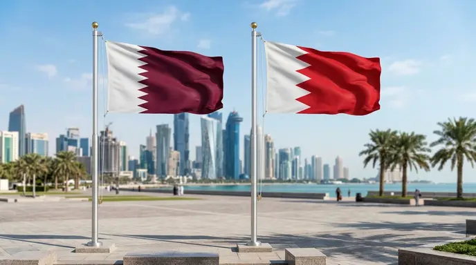 Side-by-side comparison of the Qatar and Bahrain national flags