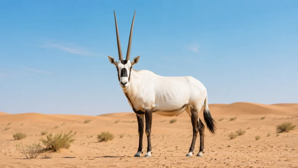 Qatar's National Animal standing in desert