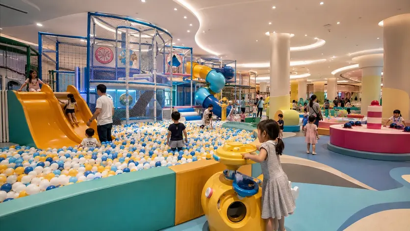 Indoor attractions and activities at the Vendome Mall Play Area
