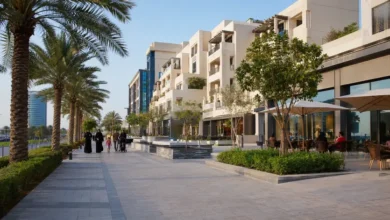 Modern residential and commercial buildings in Barwa Village Qatar