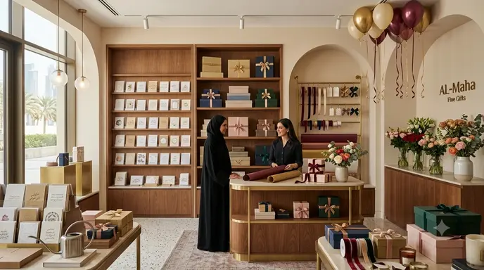 Boutique gift shop selling greeting cards in Qatar