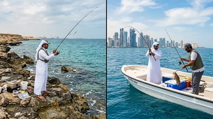 Shore fishing and boat fishing in Qatar