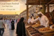 11th Local Dates Festival at Souq Waqif in Doha featuring Qatari farmers selling premium fresh dates during the 2026 festival
