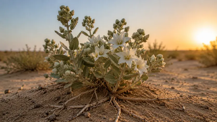Qataf plant adapted to the harsh desert climate in Qatar