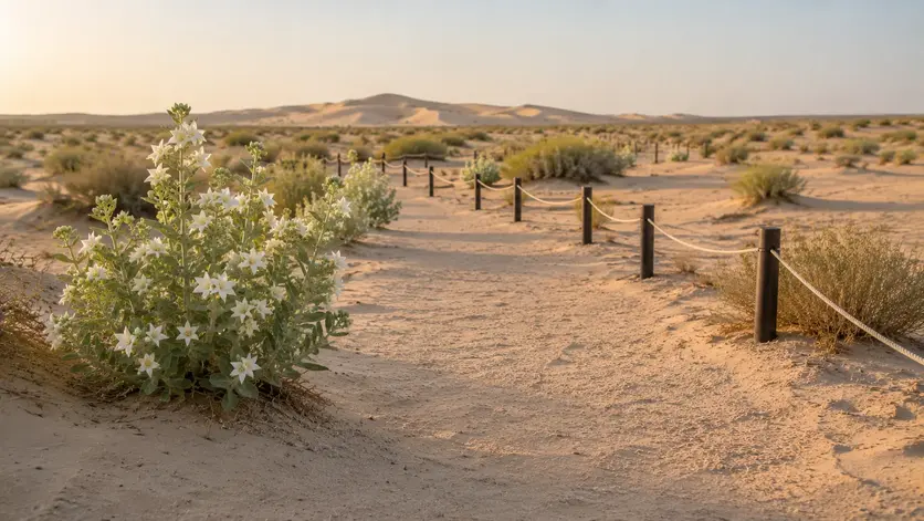 Protected natural habitat of the Qataf flower in Qatar