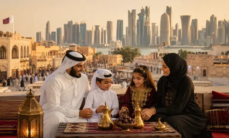 Culture of Qatar featuring traditional and modern landmarks in Doha