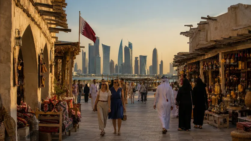 Visitors enjoying authentic cultural experiences in Qatar