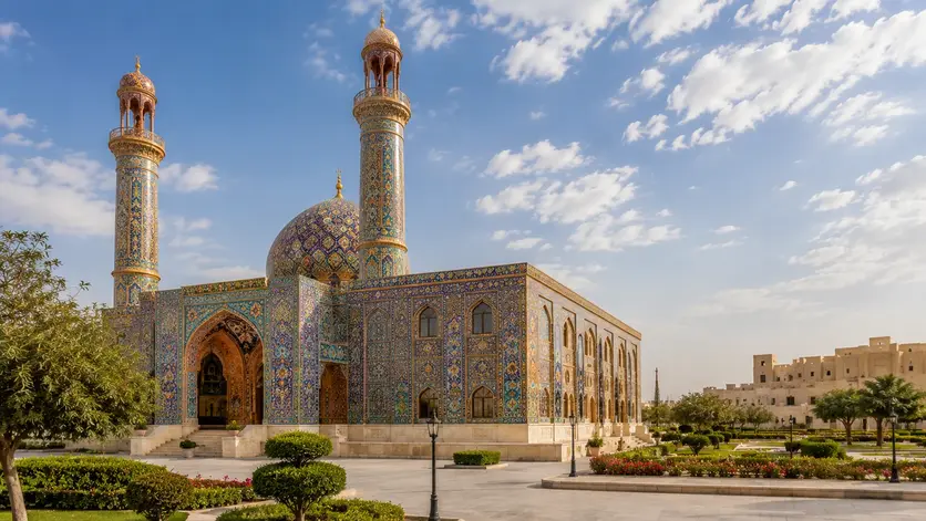 Katara Mosque with colourful Islamic architecture in Doha
