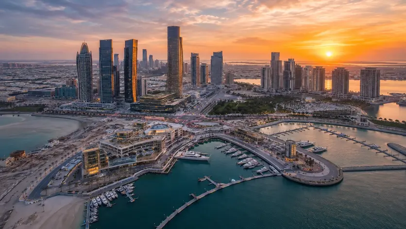 Modern Lusail City with waterfront skyline, one of the top tourist attractions in Qatar