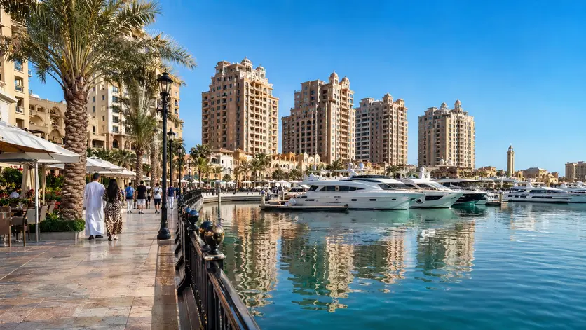 Luxury yachts at Porto Arabia Marina The Pearl Qatar