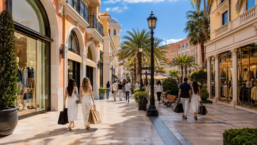 Luxury shopping street at The Pearl Qatar Doha