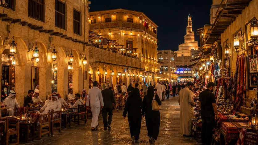 Evening atmosphere at Souq Waqif Doha
