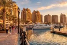 Luxury waterfront at The Pearl Qatar Doha with Porto Arabia Marina