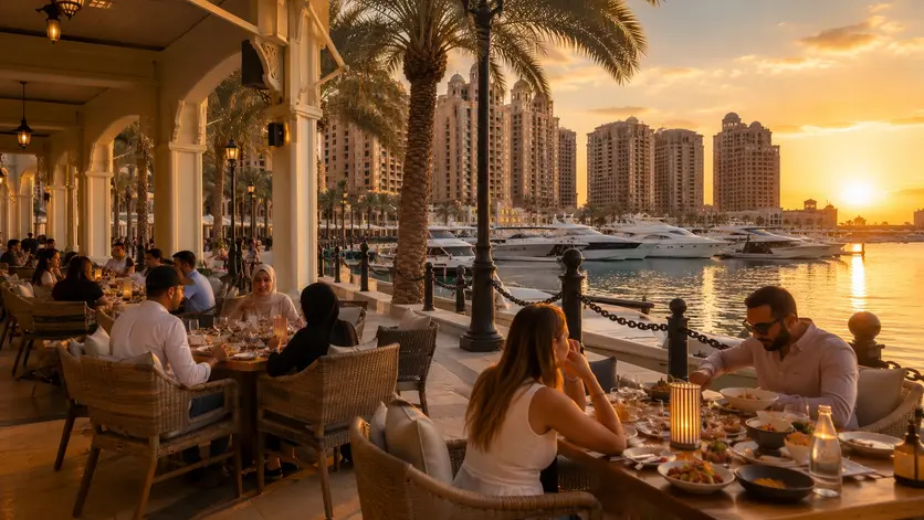 Waterfront restaurants and cafés at The Pearl Qatar