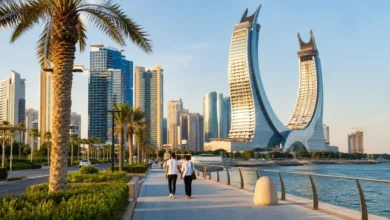Things to do in Lusail Qatar featuring the modern skyline and waterfront